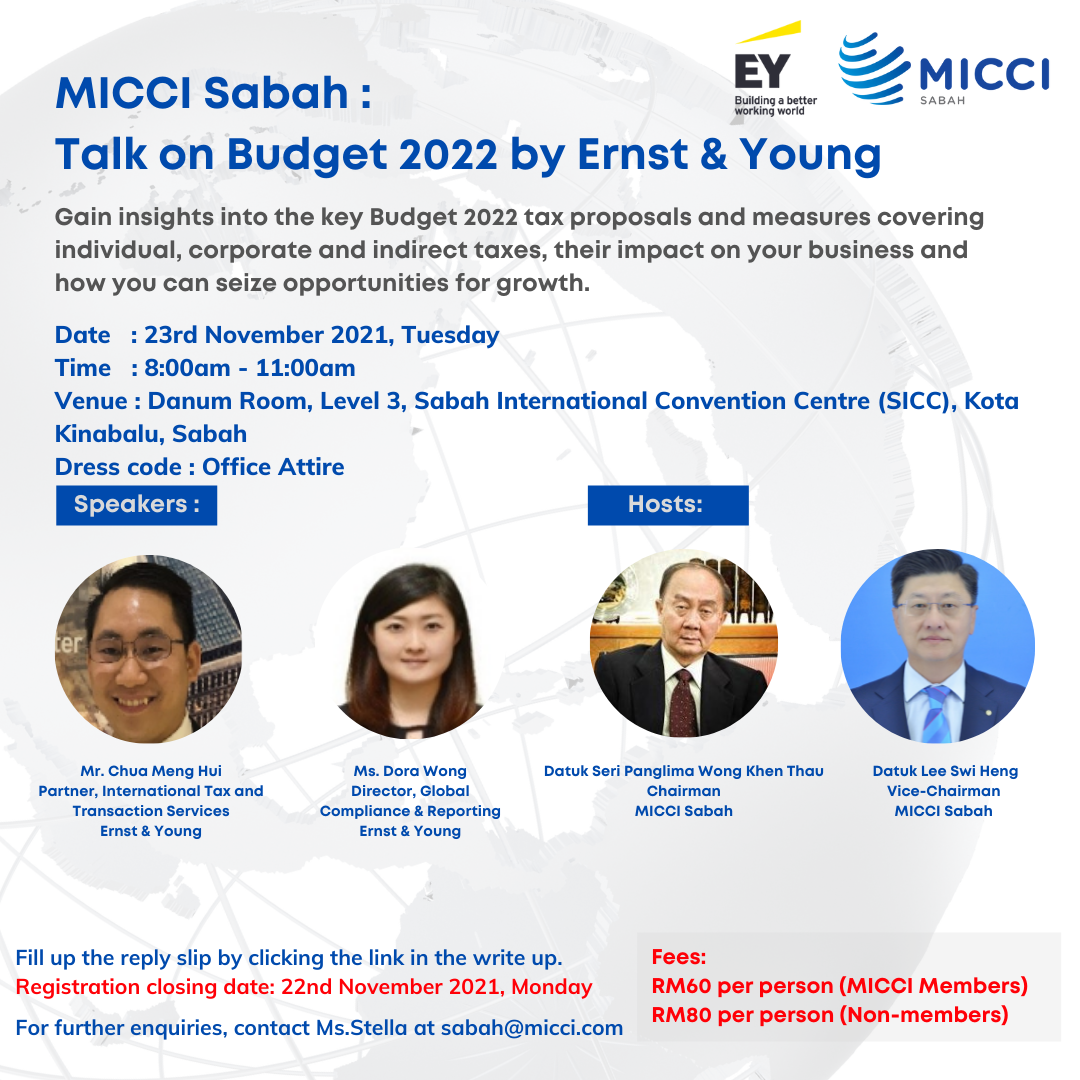 [INVITATION] MICCI Sabah: Talk on Budget 2022 by EY